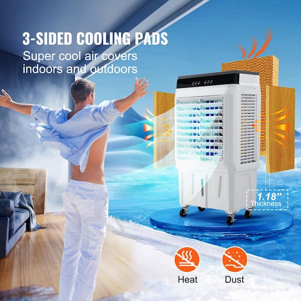SKYSHALO Air Cooler 2100 CFM 3-Speeds Portable Evaporative Coller for 750 sq. ft. Oscillating Swamp Cooler with 12 H Timer SYZF120W36CM8FMDGV1-1121