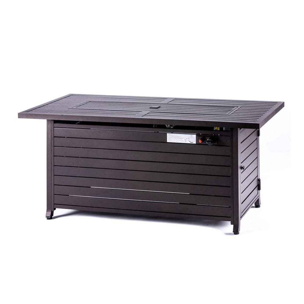 57 in. 50000 BTU Gas Metal Propane Rectangular Fire Pit Table with Lid for Garden Courtyard Deck Poolside Party price history on PriceWatchPro