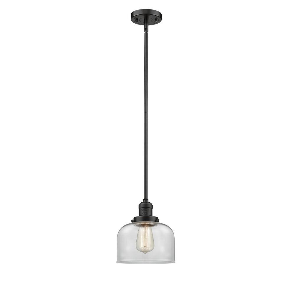 Innovations Bell 1-Light Oil Rubbed Bronze Clear Shaded Pendant Light with Clear Glass Shade -  201S-OB-G72-LED