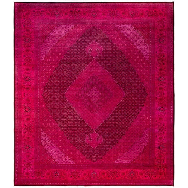 Fine Vibrance Pink 10 X 14 Hand-Knotted Wool Indoor Area Rug