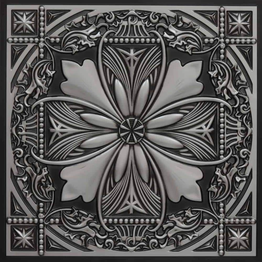 Helena Antique Silver 2 ft. x 2 ft. PVC Glue-up or Lay-in Faux Tin Ceiling Tile (40 sq. ft./case) price history on PriceWatchPro