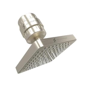 6 in. Square 23-Stage Shower Filter Head with Water Filter Cartridge Reduces Chlorine High Pressure in Brushed Nickel