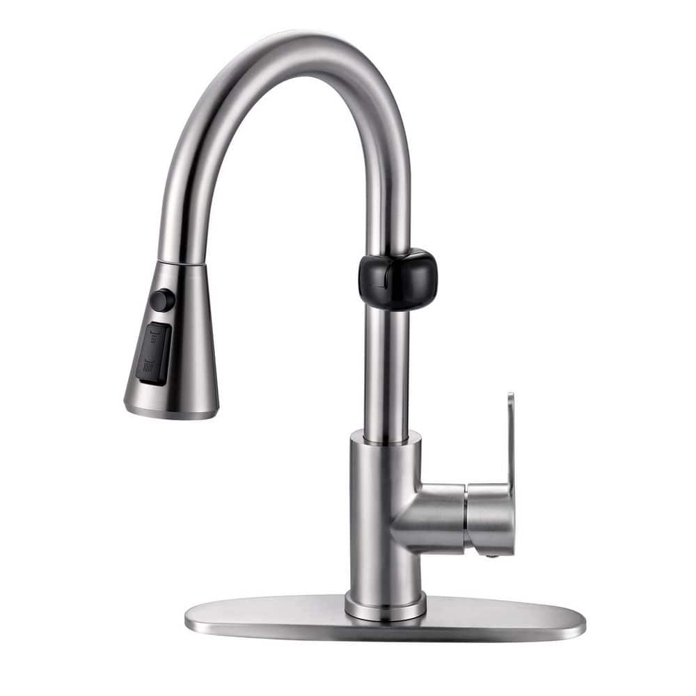 15.3 in. Sensor Single Handle Pull-Down 360° Rotation Spray Kitchen Faucet in Brushed Nickel price history on PriceWatchPro