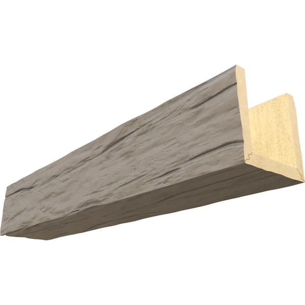 Ekena Millwork Endurathane 8 in. H x 12 in. W x 8 ft. L Riverwood Seashell Faux Wood Beam