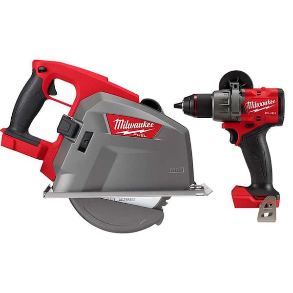 Milwaukee M18 FUEL 18-V 8 in. Lithium-Ion Brushless Cordless Metal Cutting Circular Saw with 1/2 in. Hammer Drill/Driver