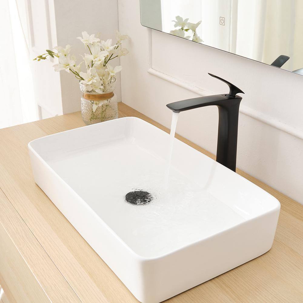 Matte Black Single Handle Vessel Sink Faucet