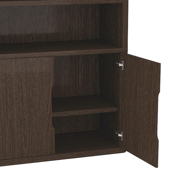 Manhattan Comfort Rivington 79 in. Tall Modern Walnut Composite