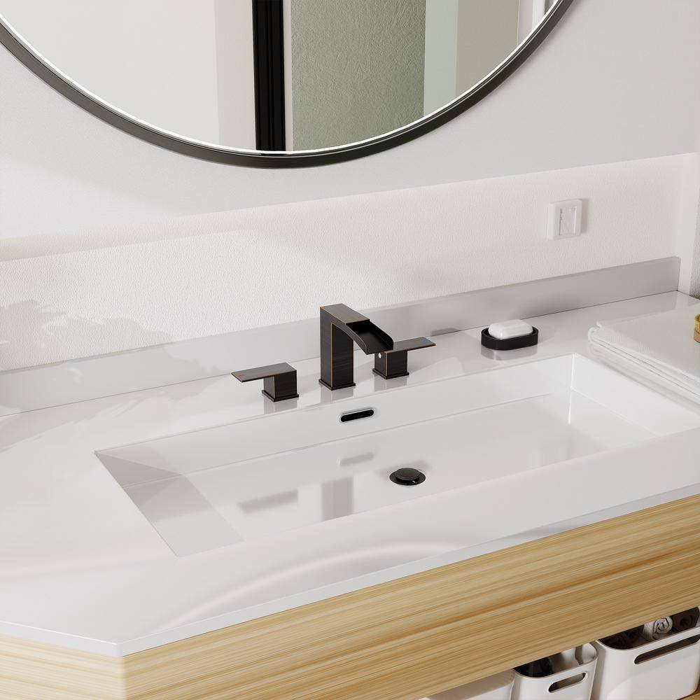 Oil Rubbed Bronze Widespread 2-Handle Bathroom Faucet