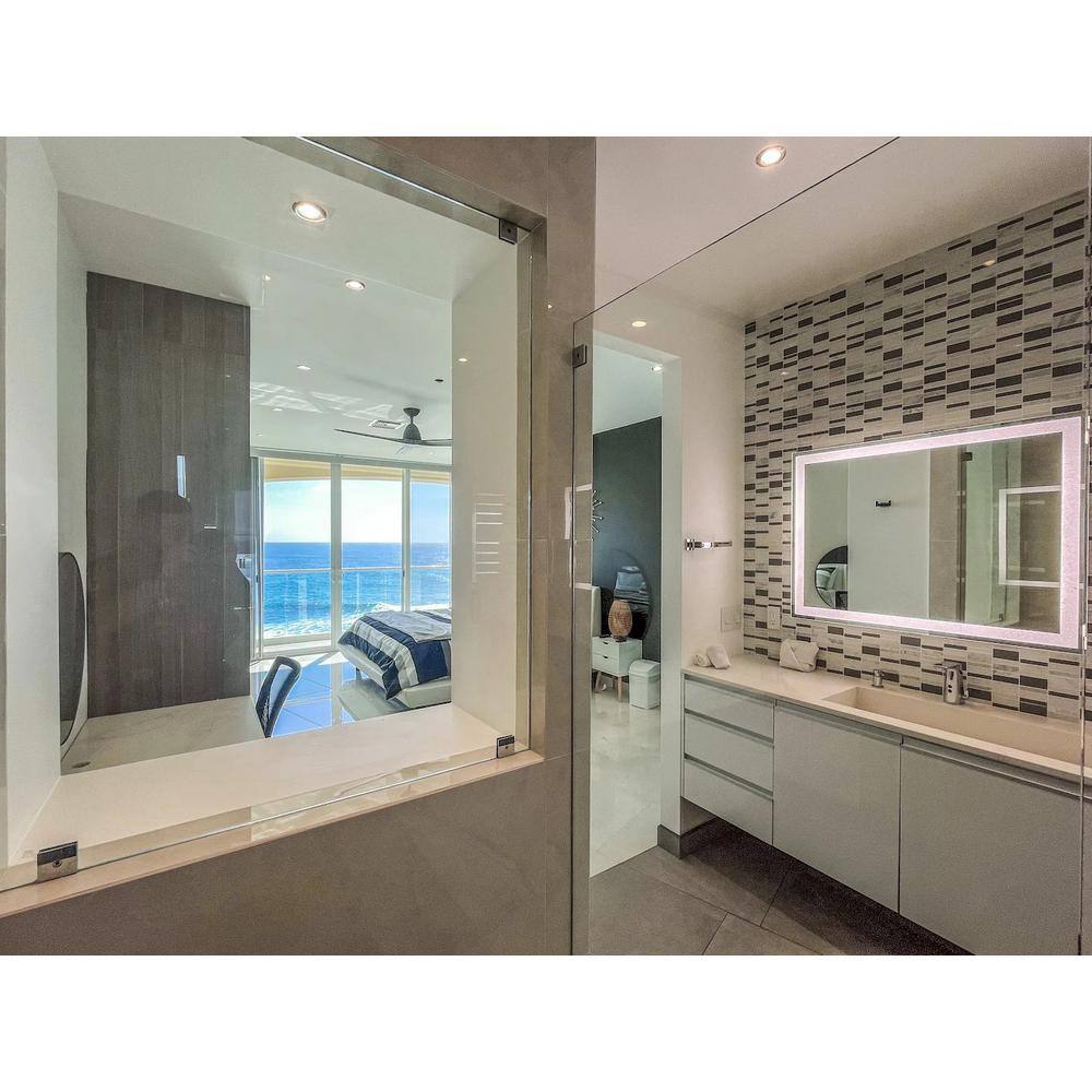 Luxury Crystal 48"x36" Frameless LED Bathroom Vanity Mirror