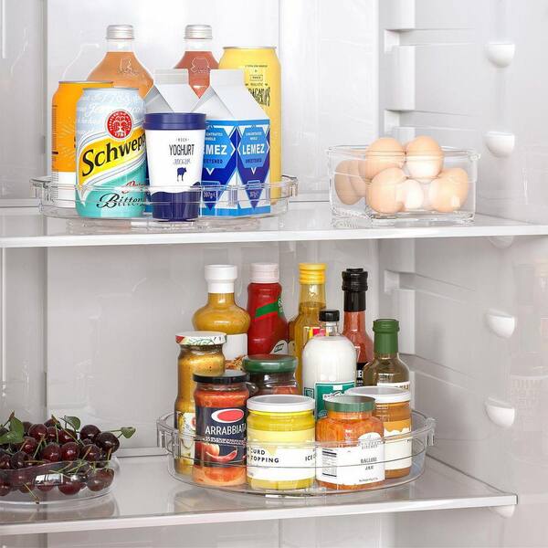 JFVKAF 4-Pack Clear Lazy Susan Organizer Smooth 360° Rotation
