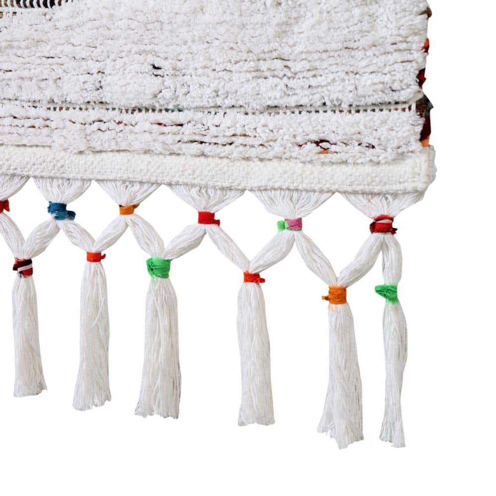 Boho Chindi Multicolor Woven Wall Hanging with Fringe