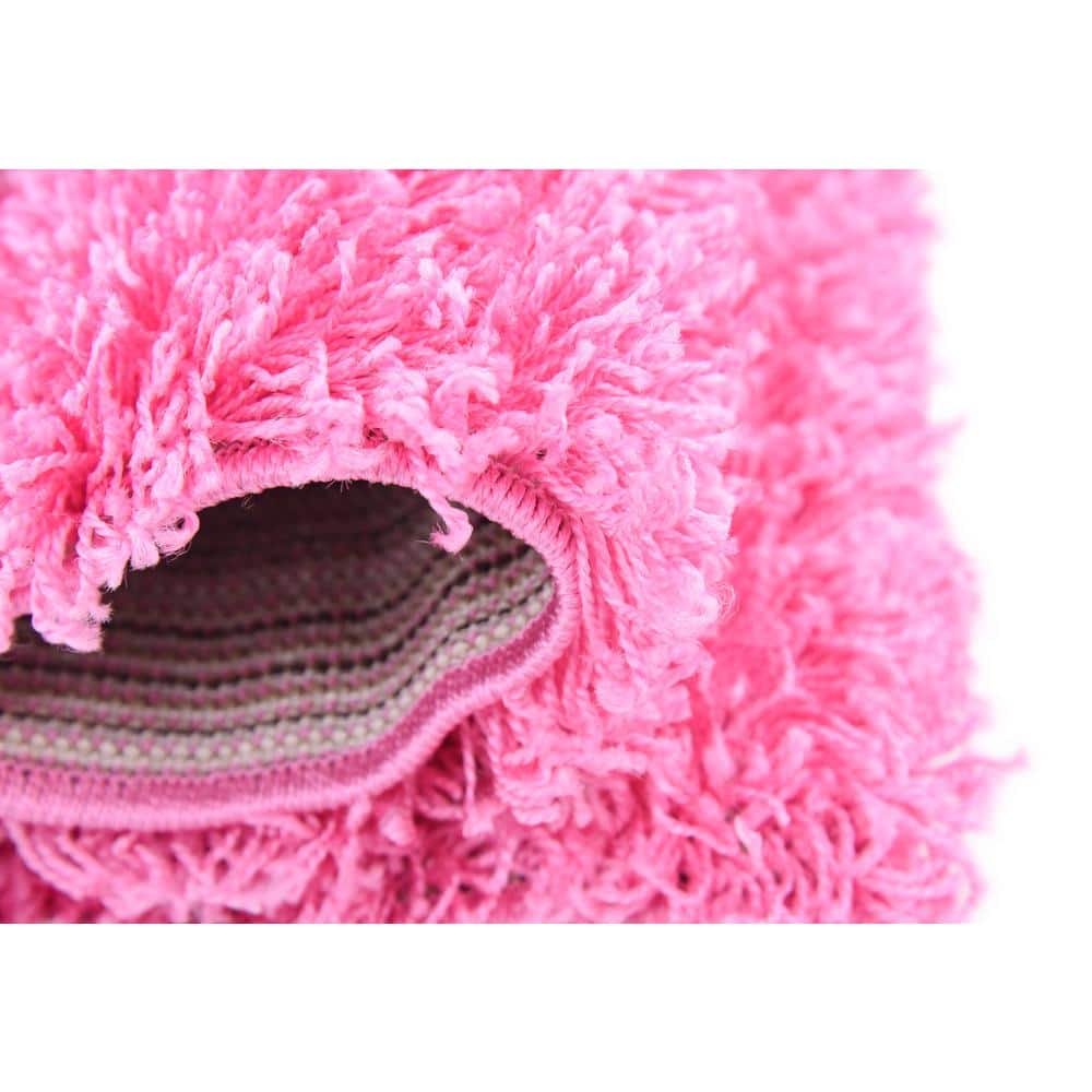 Lush Taffy Pink Shag Area Rug 2' x 3' Rectangular Washable
