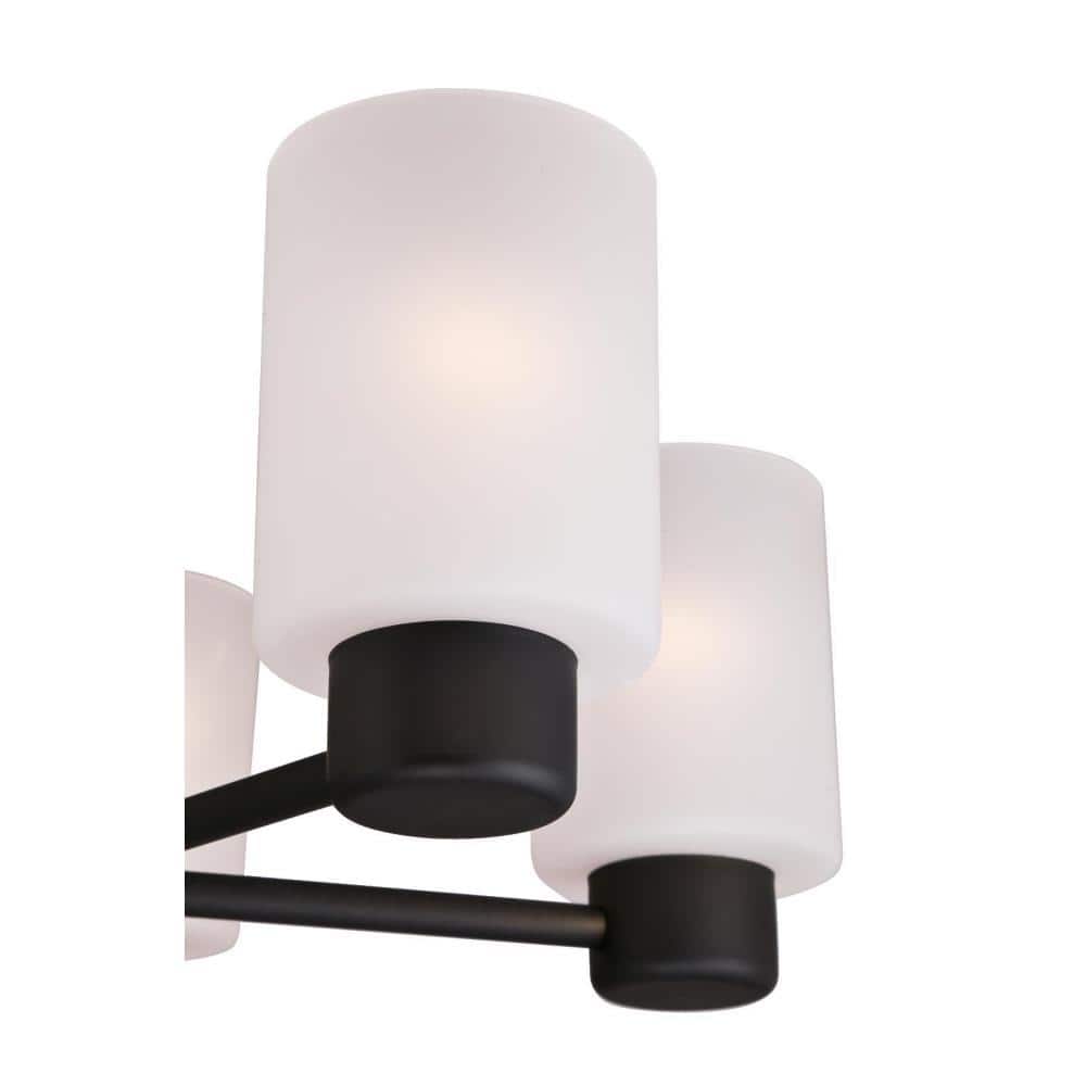 Sylvestre 20.75" Oil Rubbed Bronze Chandelier with Frosted Glass Shades