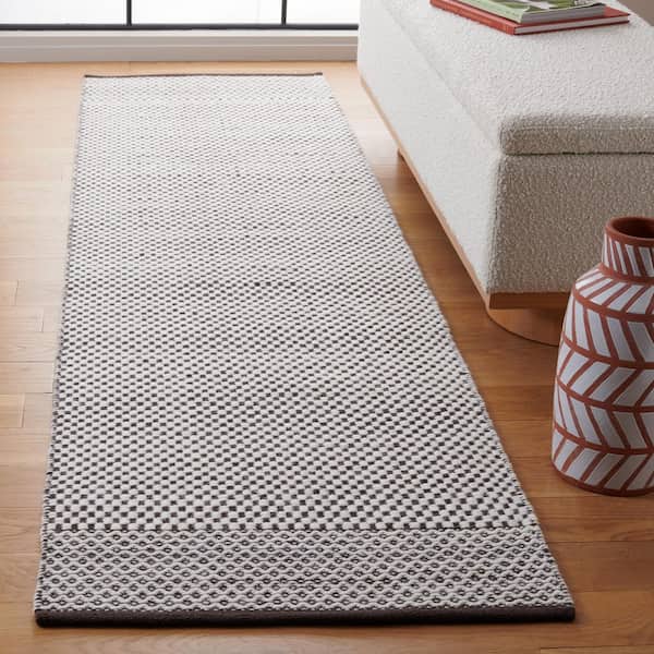 Vermont 2 ft. x 9 ft. Brown/Ivory Check Runner Rug