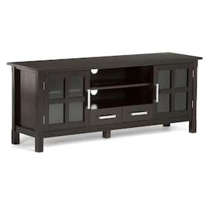 Kitchener 60 in. Hickory Brown Wood TV Stand with 2 Drawer Fits TVs Up to 66 in. with Storage Doors