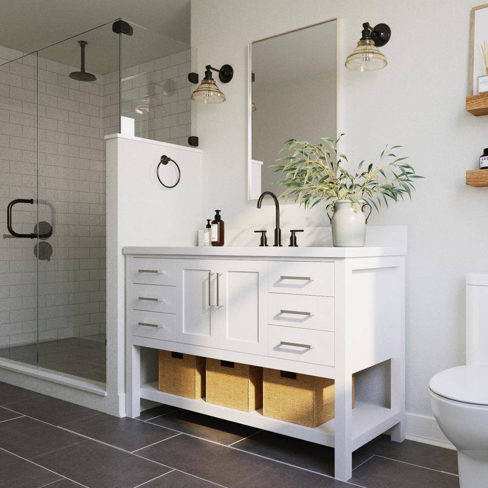 Magnolia 55" White Freestanding Single Bathroom Vanity Set