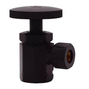 Round Handle Angle Stop Shut Off Valve, 1/2 in. IPS Inlet with 3/8 in. Compression Outlet, Oil Rubbed Bronze