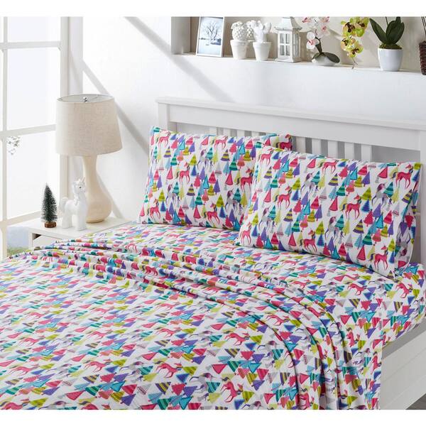 unicorn flannel sheets full