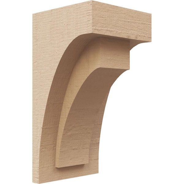 Ekena Millwork 4 in. x 8 in. x 4 in. Series 2 Wide Rivera Rough Cedar Woodgrain Timberthane Polyurethane Corbel, Primed Tan