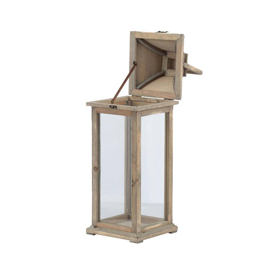 Tall Whitewood Hanging Garden Candle Lanterns, Set of 2