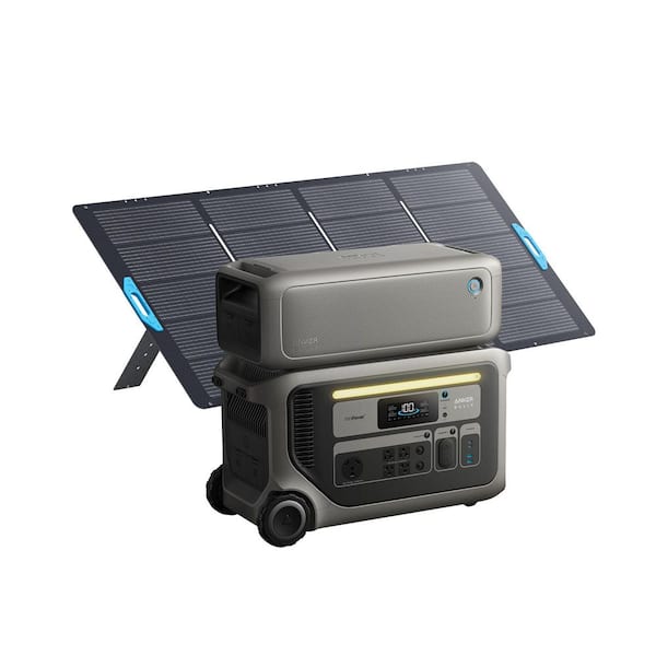SOLIX F3000 3600-Watt Output Push Button Start Solar Generator, BP3000 Expansion Battery, and 400W Solar Panel