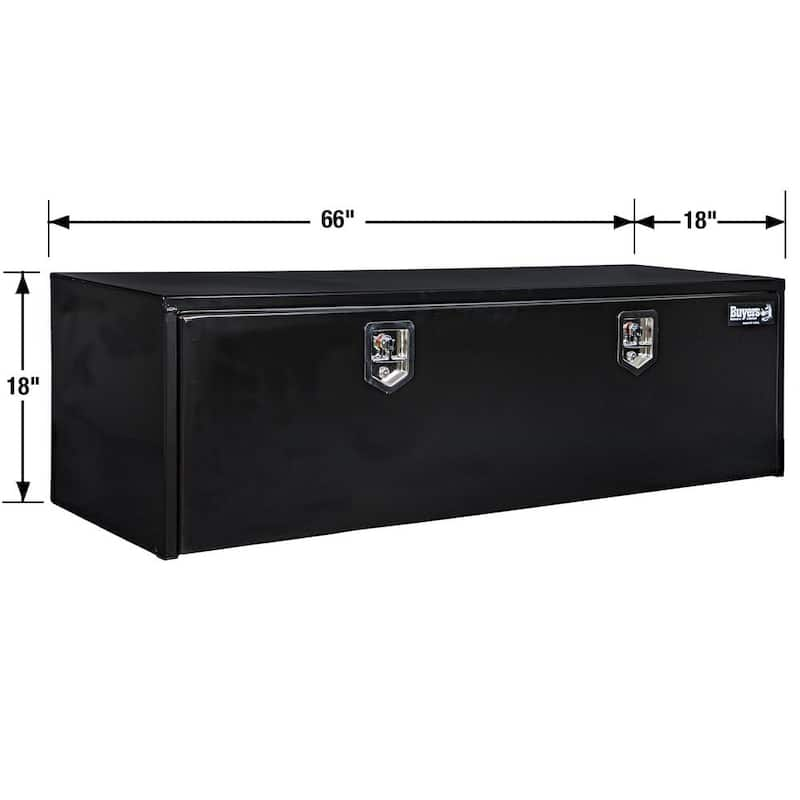 18 in. x 18 in. x 66 in. Gloss Black Steel Underbody Truck Tool Box