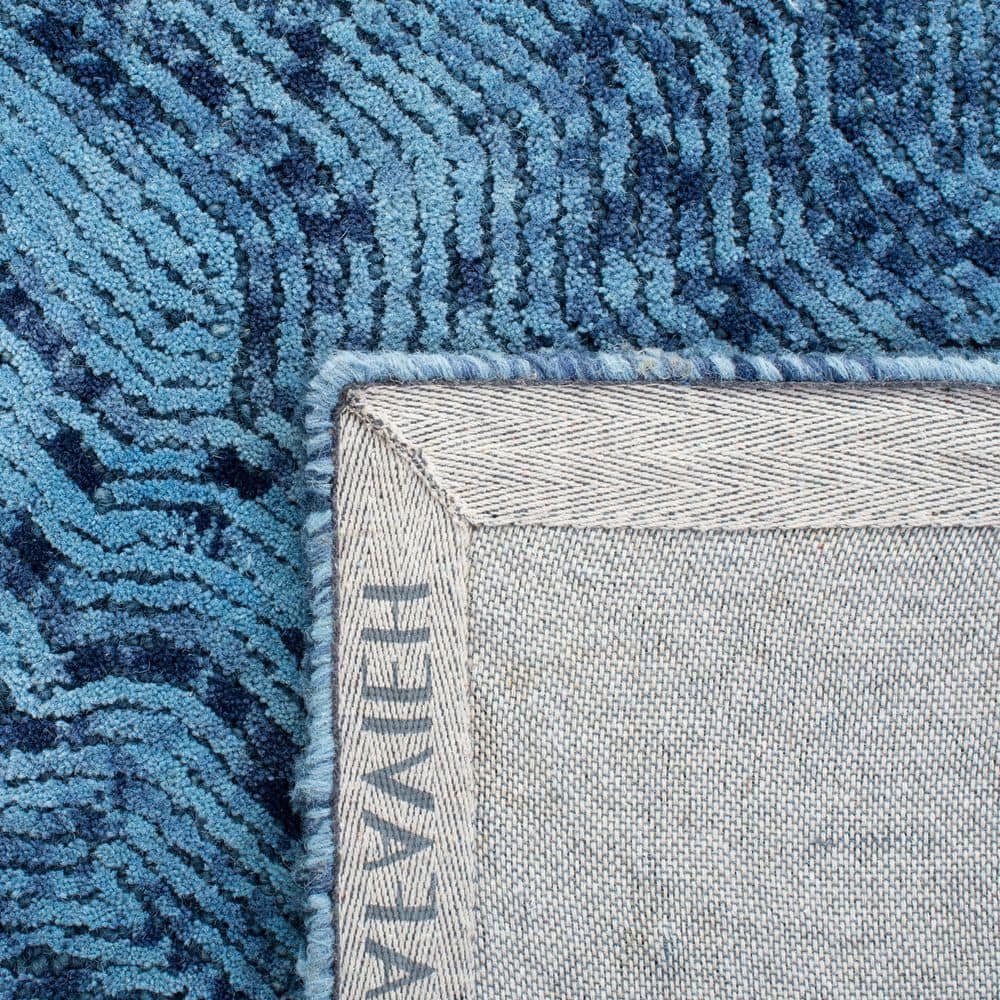 Silk Road Inspired Hand-Tufted Wool Rug in Luscious Blue - 5' x 8'