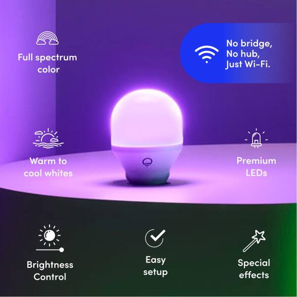 LIFX 60-Watt Equivalent Smart 2-A19 LED Light Bulbs and 1-Switch