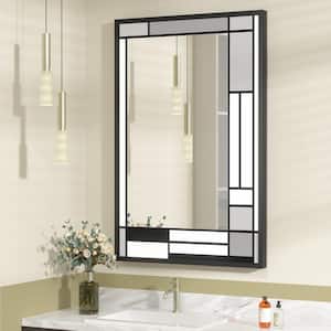 24 in. W x 36 in. H Rectangular Tempered Glass and Aluminum Alloy Framed Window Pane Wall Decor Bathroom Vanity Mirror