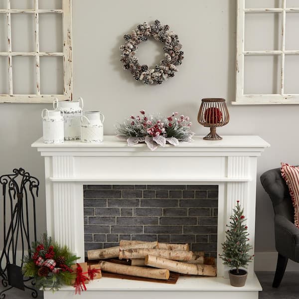 Snowy Magnolia Berry Artificial Arrangement Candelabrum