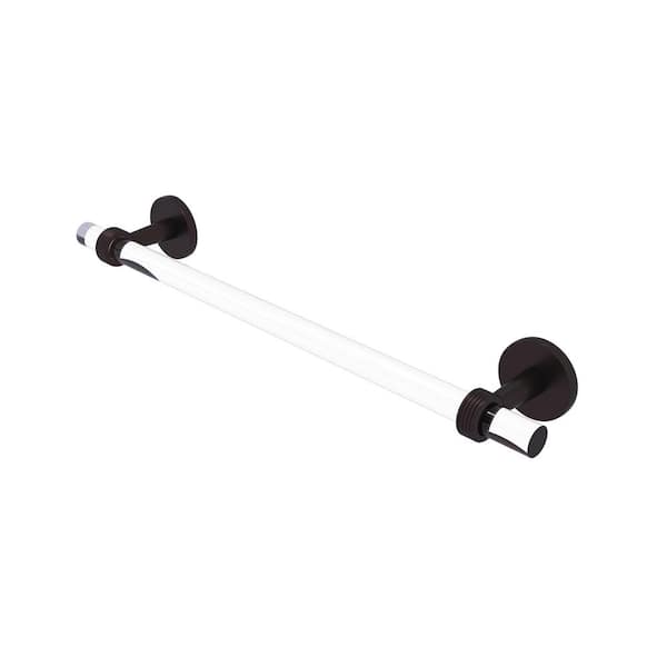 Allied Brass Clearview Collection 24 in. Wall Mounted Towel Bar with Groovy Accents in Antique Bronze