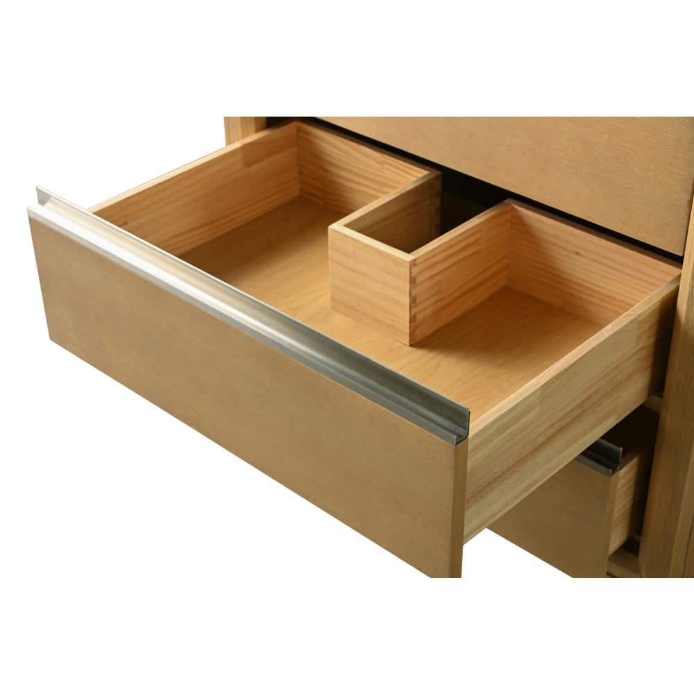 Natural Oak 30" Single Bathroom Vanity with Marble Top