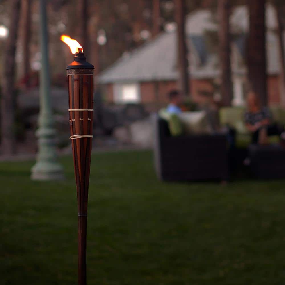 Royal Polynesian Brown Bamboo Outdoor Torches, 4-Pack