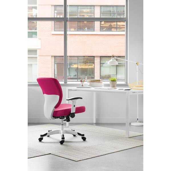 White Frame Mesh and Fabric Ergonomic Computer Chair by Office Star