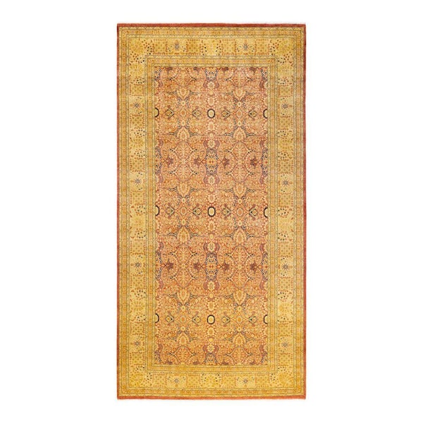 Mogul Orange 6 ft. x 12 ft. Oriental Wool Indoor Runner Rug