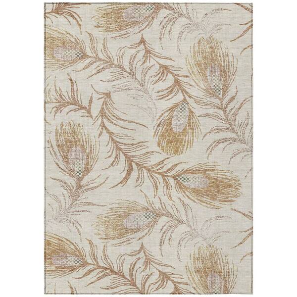 Chantille Machine Washable Indoor/Outdoor Abstract ACN3147 Cream 5 ft. x 7 ft. 6 in. Area Rug