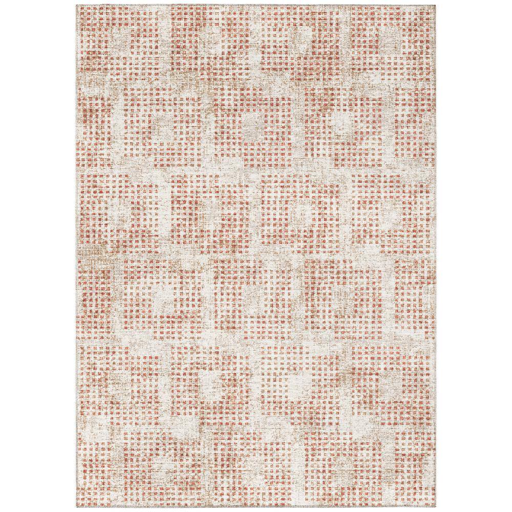 Eleanor Ivory 8 ft. x 10 ft. Geometric Indoor/Outdoor Washable Area Rug
