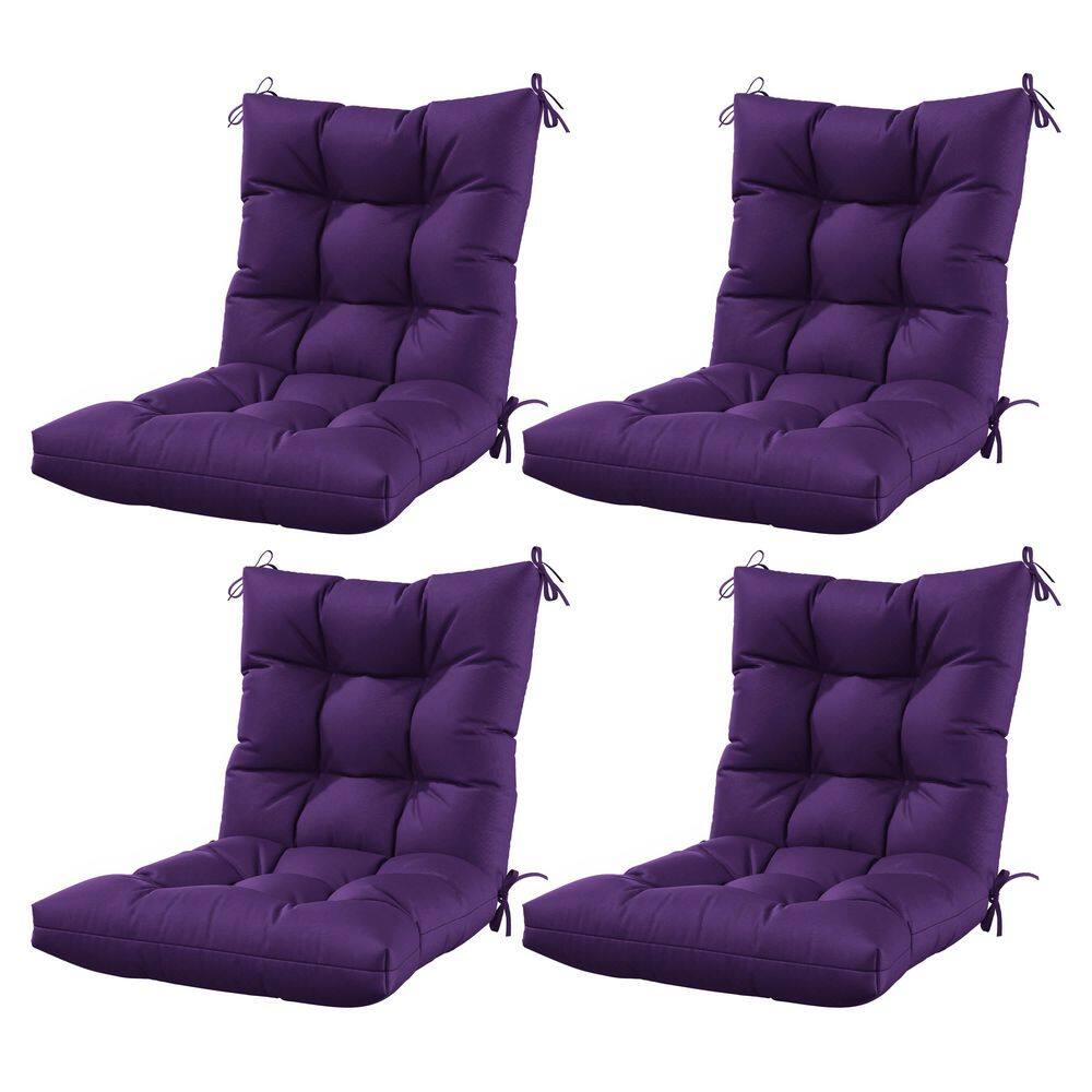 42 x 21 x 5 in. Outdoor Tufted Dining Chair Cushion Set Waterproof Patio Replacement Seat with Back Purple (4-Pack) price history on PriceWatchPro