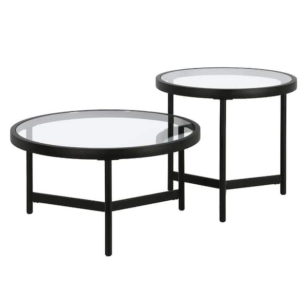 two piece glass coffee table