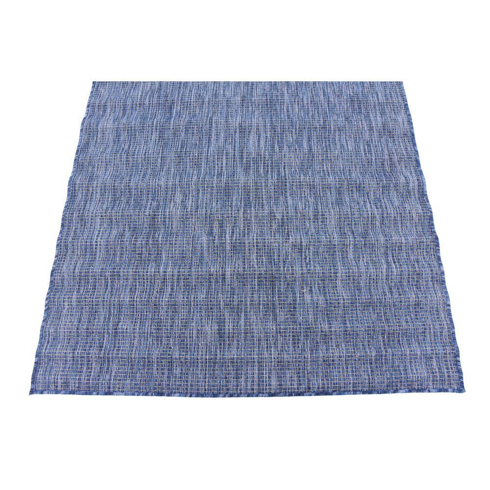 Navy Blue Synthetic 4' x 6' Outdoor Flat Woven Rug