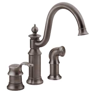 Waterhill High-Arc Single-Handle Standard Kitchen Faucet with Side Sprayer in Oil Rubbed Bronze