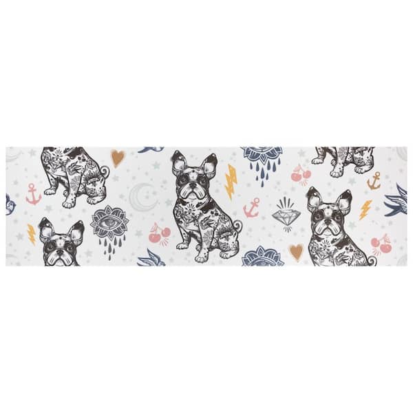 Rockstar Frenchie 11-3/4 in. x 13 in. Ceramic Wall Take Home Tile Sample