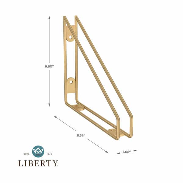 Liberty 8.27 in. Nickel Steel Wraparound Decorative Shelf Bracket (2-Pack)  S43394C-NIC-U - The Home Depot