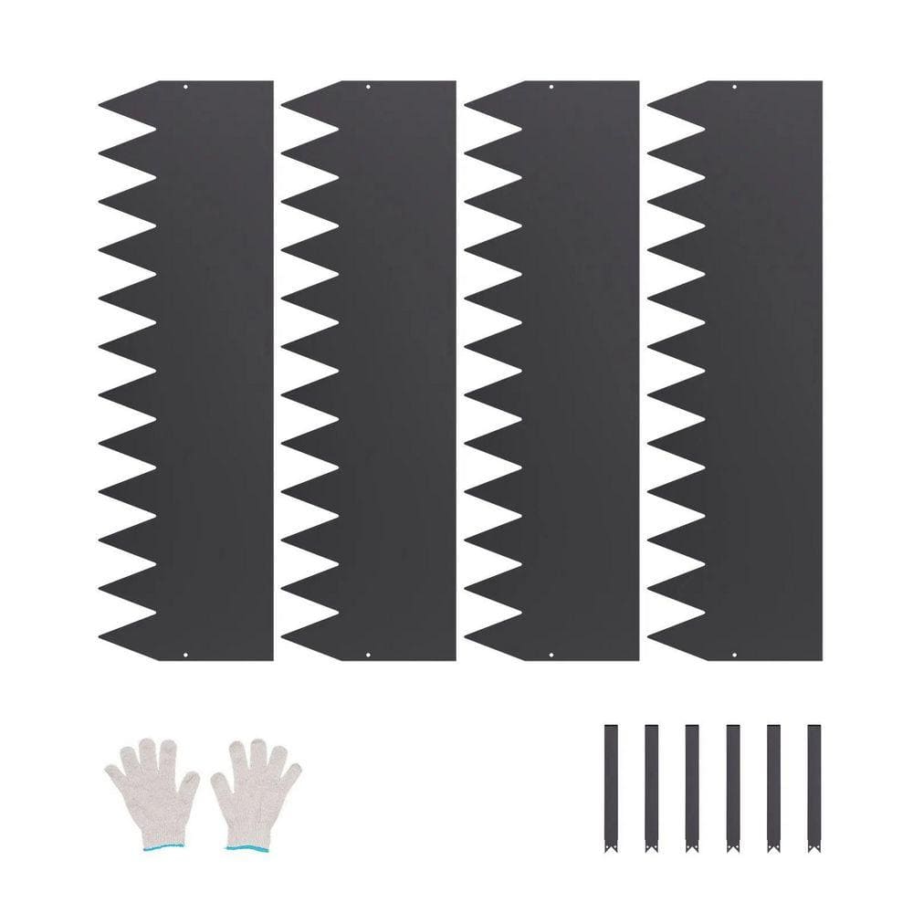 40 in. x 12 in. x 0.6 in. Metal Landscape Edging 4 Packs Rust-Resistant Garden Edging Border, Black price history on PriceWatchPro