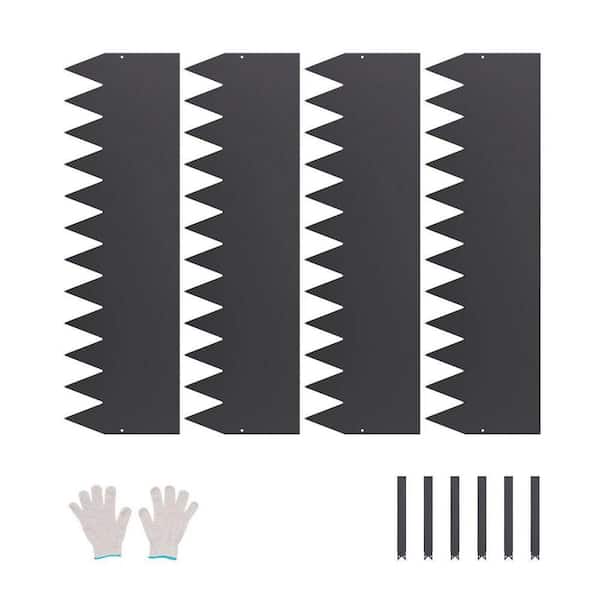 40 in. x 12 in. x 0.6 in. Metal Landscape Edging 4 Packs Rust-Resistant Garden Edging Border, Black