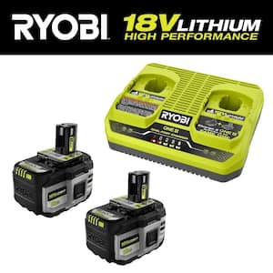ONE+ 18V Dual-Port Simultaneous Charger with ONE+ 18V 8.0 Ah Lithium-Ion HIGH PERFORMANCE Battery (2-Pack)
