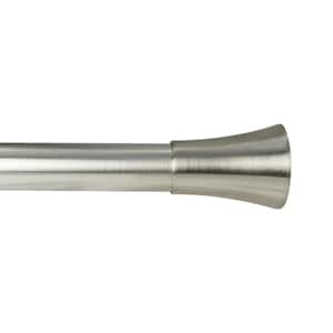 54 in. - 96 in. Adjustable 1 in. Flare Curtain Rod in Brushed Nickel with Finial