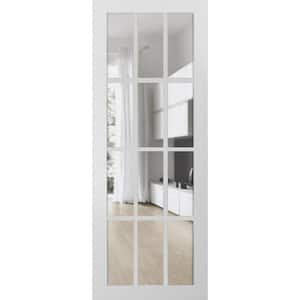 36 in. x 84 in. Clear Glass White Interior Door Slab without Cuts