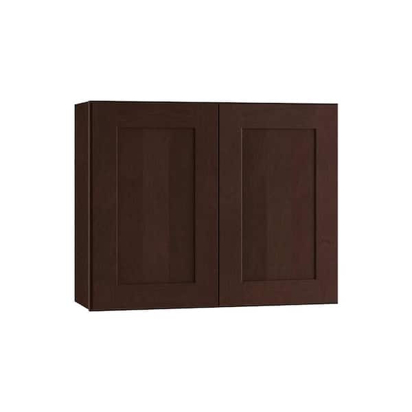 Home Decorators Collection Newport 33 in. W x 12 in. D x 18 in. H Assembled Plywood Wall Bridge Kitchen Cabinet in Manganite with Soft Close