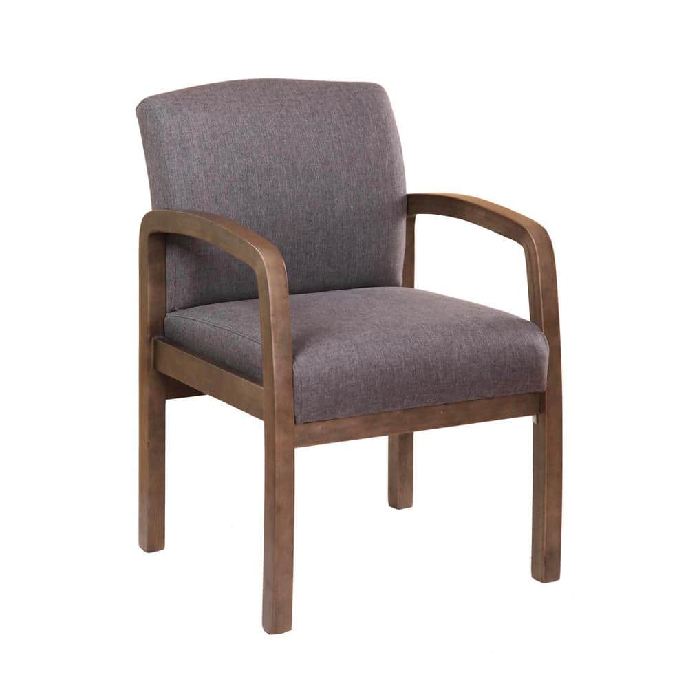 Grey Guest Chair with Driftwood Finish Frame
